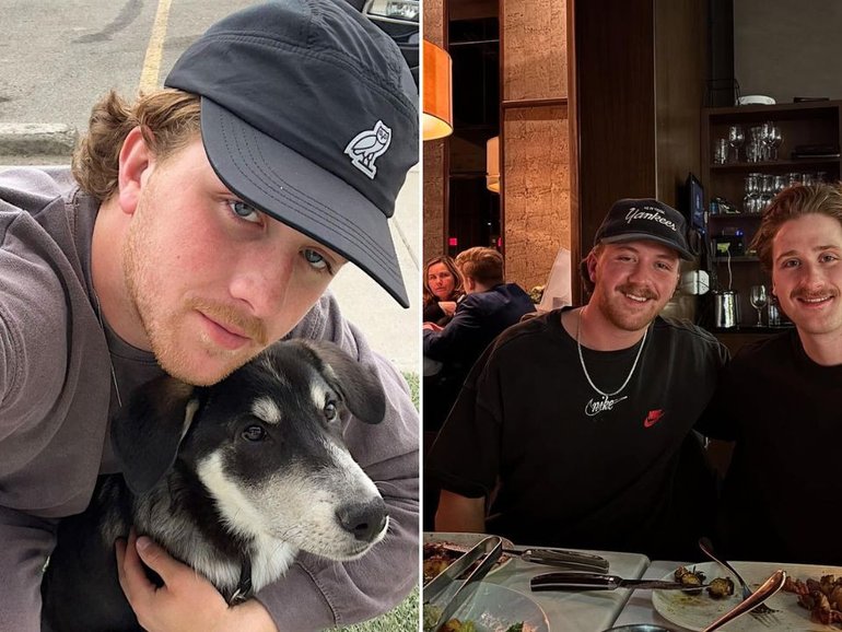 Orca Wiesblatt, 25, died in a car crash in British Columbia on Sunday. Pictured with his brother Ozzy Wiesblatt (right).