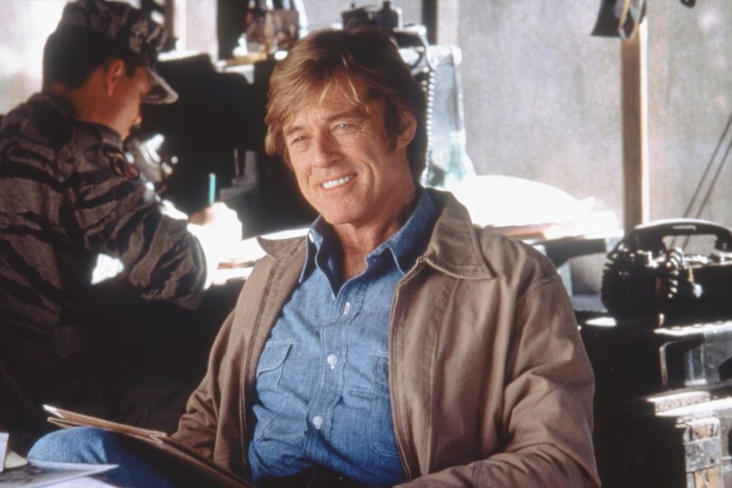 American actor Robert Redford on the set of Spy Game, directed by Tony Scott. 