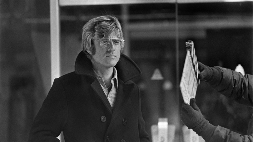 Robert Redford during filming of Three Days of the Condor in Manhattan in 1975.
