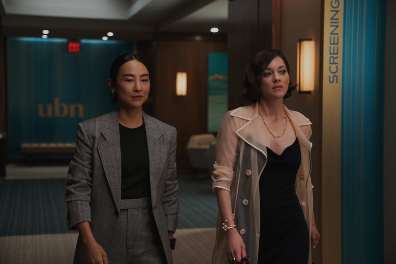 Greta Lee and Marion Cotillard in season four.