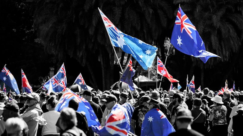Participants in the March For Australia last month. 