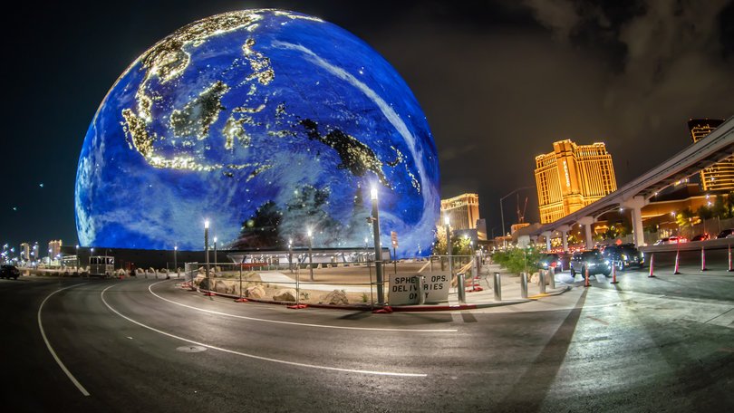 The electricity-hungry Sphere in Las Vegas is expected to get around 70 per cent of its power from solar by 2027. 