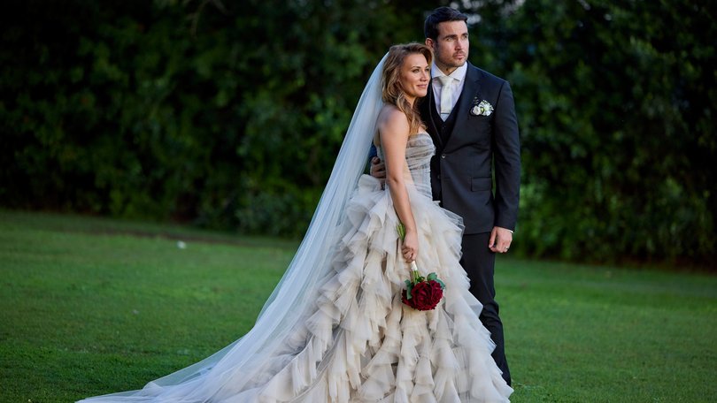 Picture perfect - for now. Stephanie Panozzo and Nick Cartwright’s characters Eden and Cash are set to tie the knot this week on Home and Away.