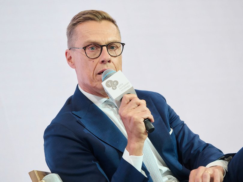 Finnish President Alexander Stubb attending the 2025 YES Conference in Kyiv.