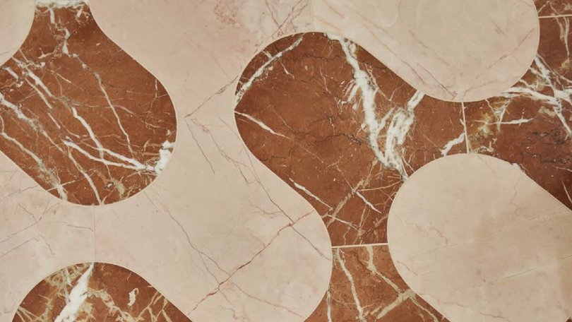 The bathroom floor tiles. Pic: Instagram/chante.mer.house.