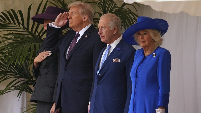 Melania Trump, Donald Trump, King Charles and Queen Camilla at Windsor Castle.
