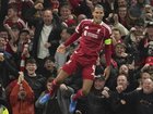 Liverpool skipper Virgil van Dijk has scored a late winner against Atletico Madrid at Anfield. (AP PHOTO)