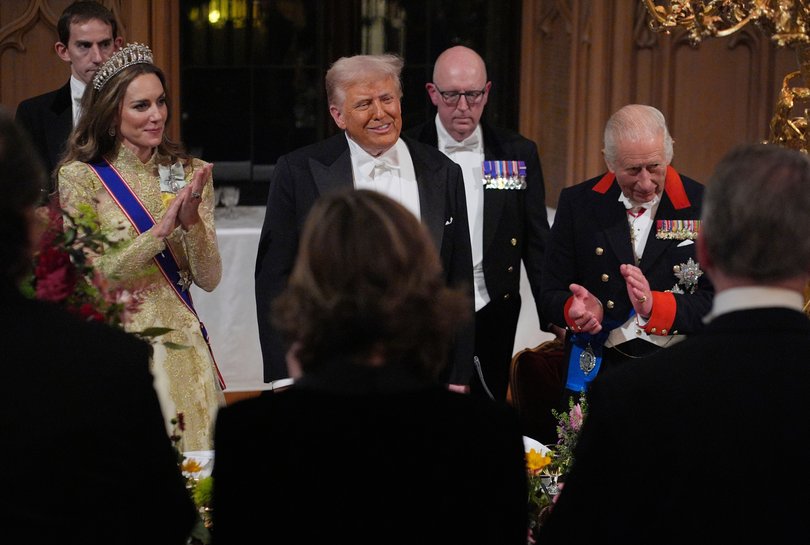Guests applauded Donald Trump after he addressed the room at the state banquet.