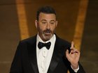 Jimmy Kimmel hosting the Oscars in 2023. (AP Photo/Chris Pizzello)