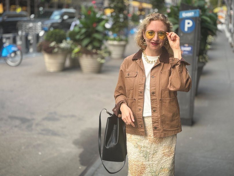 Faran Krentcil wears shooting-range glasses with Gap Kids, Old Navy and Suno.