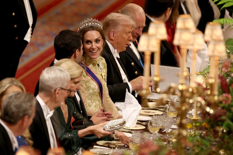 The Princess of Wales speaks with Michael Boulos, Tiffany Trump’s husband.