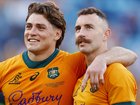 James O'Connor and Nic White look on after the Wallabies loss to Argentina.