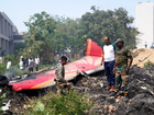 The site of the Air India Boeing 787 crash in Ahmedabad, India, on June 12.