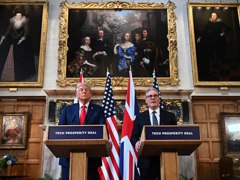 Donald Trump and Keir Starmer address reporters at the conclusion of the US President’s state visit.