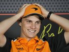 Oscar Piastri was all smiles as he was asked in Baku about the place-swap controversy at Monza. (AP PHOTO)