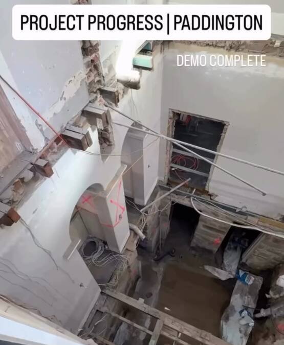 The entire core has been taken out to make room for a lift. Pic: Instagram/studiojos.