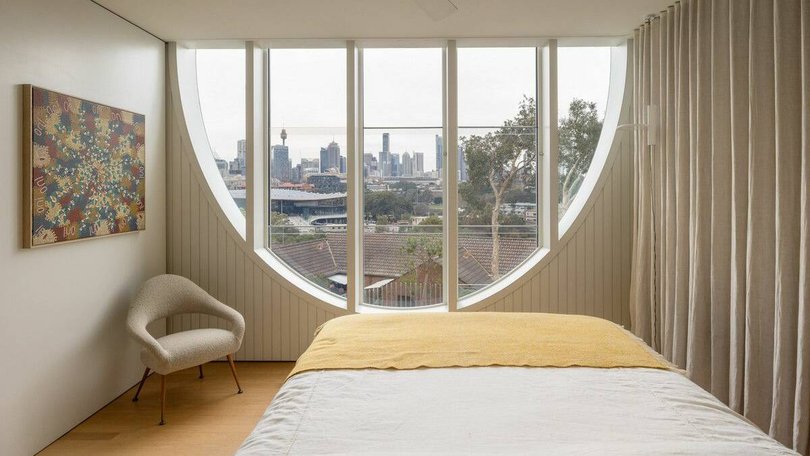All four bedrooms are located on the top level.