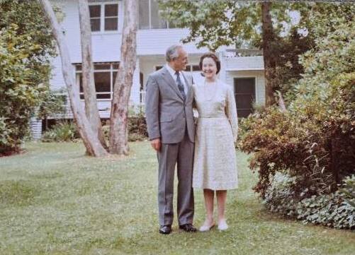 Frank and Lesley pictured in their Monet inspired garden in the 1960's.