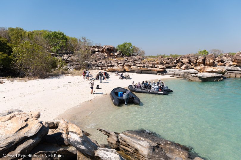 Zodiacs give passengers greater access to the beauty of the Kimberley. 