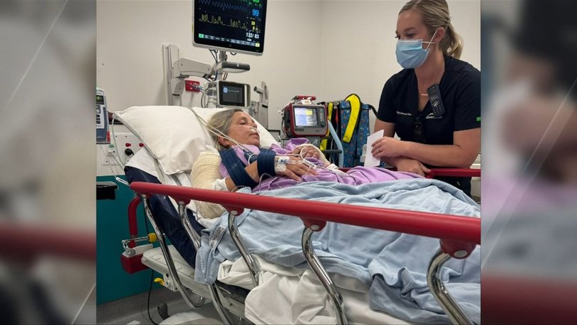 Tammy remains in Logan Hospital with a broken arm after the alleged tomahawk attack.