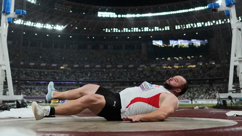 Austria’s Lukas Weisshaidinger slipped in the final.