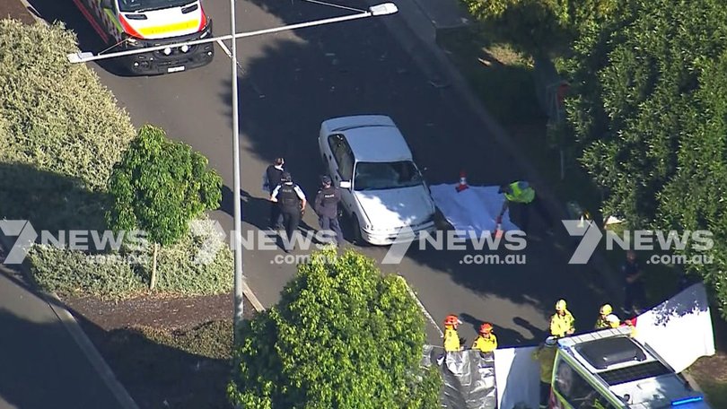 A pedestrian has been struck in a deadly car crash at Oran Park.