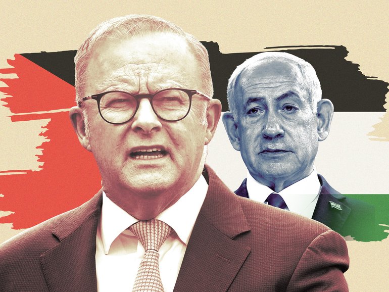 Australia’s support of a Palestinian state has brought an angry response from Benjamin Netanyahu.