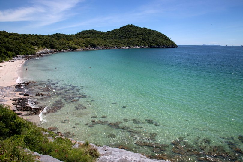 Uncrowded Tham Pang Beach on Koh Si Chang west coast.