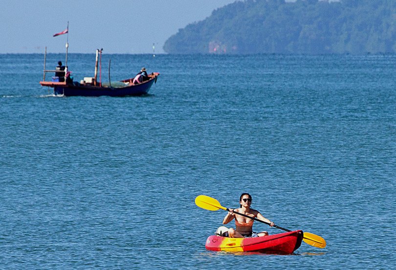 Paddling at Laem Mae Phim.