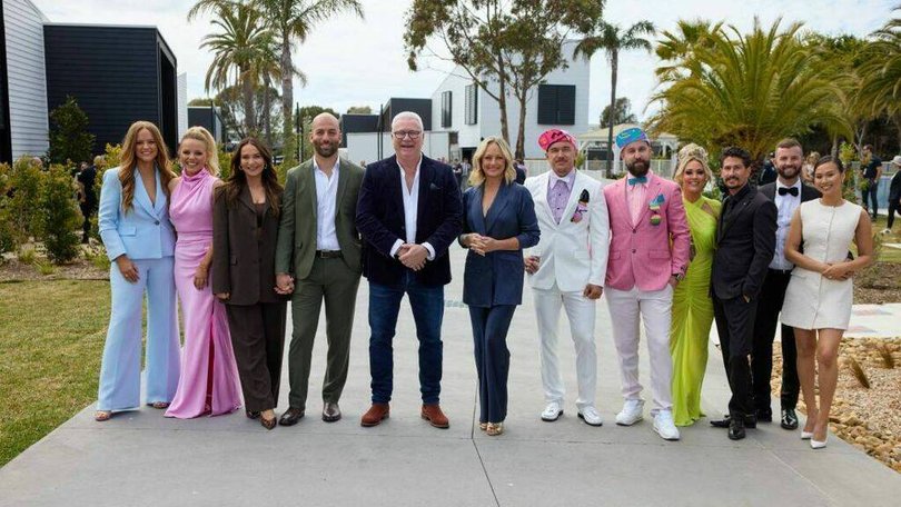 The Block hosts Scott Cam and Shelley Craft with last year's contestants. Picture Nine