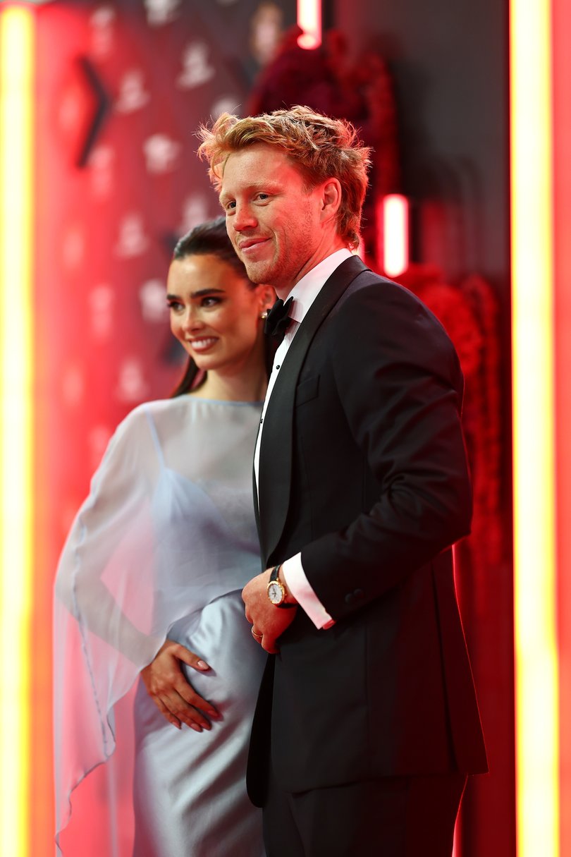 MELBOURNE, AUSTRALIA - SEPTEMBER 22:  Tiffany Browne and Callum Mills of the Swans are seen during the 2025 Brownlow Medal at Crown Palladium on September 22, 2025 in Melbourne, Australia. (Photo by Josh Chadwick/AFL Photos)