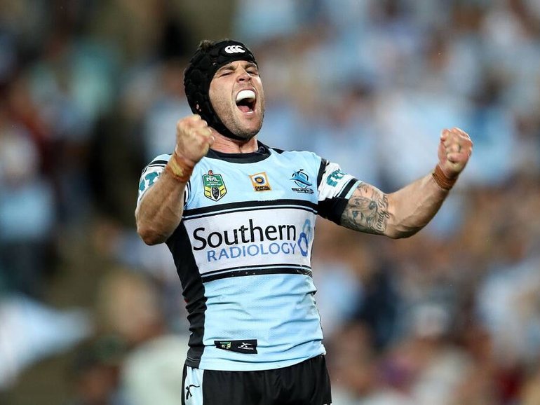 Michael Ennis during his playing days at Cronulla. Getty