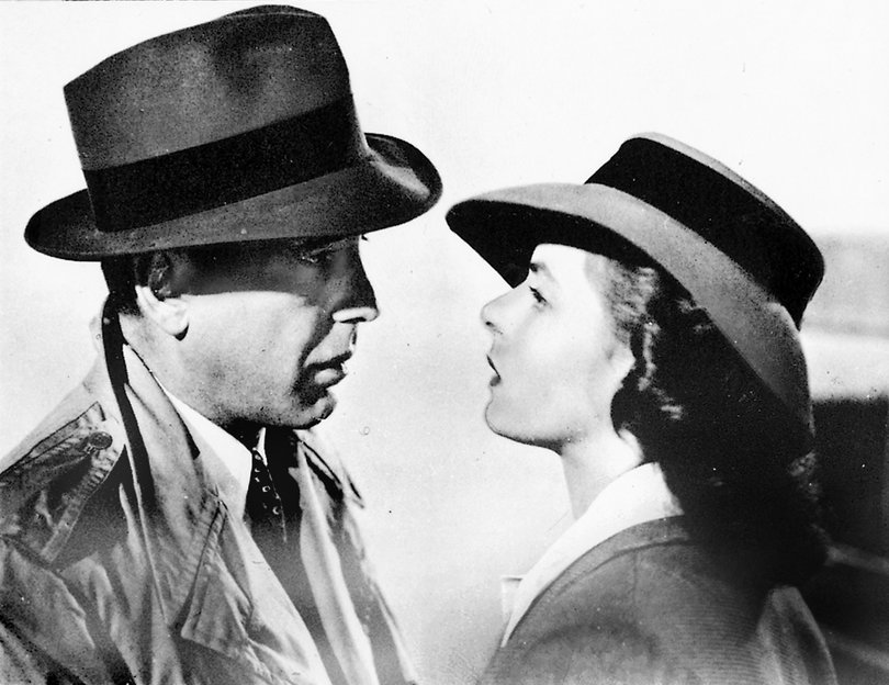 Humphrey Bogart and Ingrid Bergman in Casablanca.