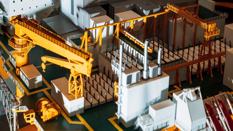 A model of a giant rig called the DeepSea Stavanger that was used to find oil in Norway’s waters. 