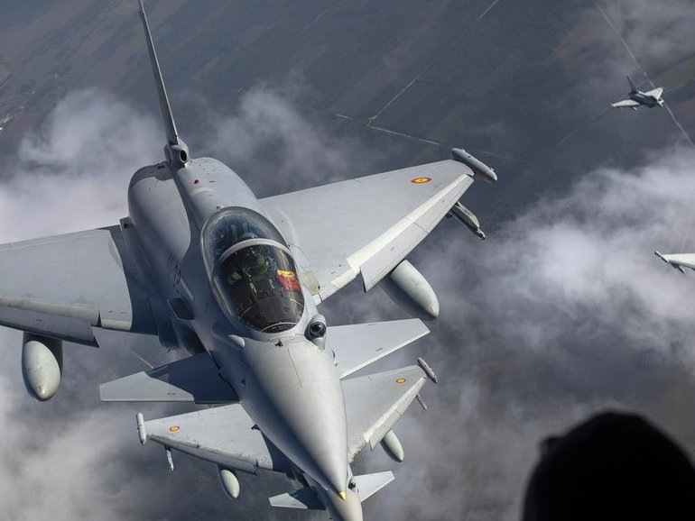 NATO Italian fighter jets escorted Russian planes out of Estonian airspace. (AP PHOTO)
