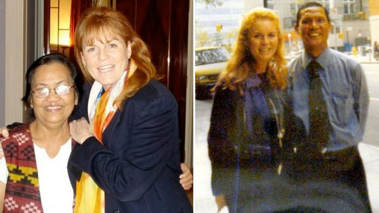 The Duchess of York in photos with Jeffrey Epstein’s employees.