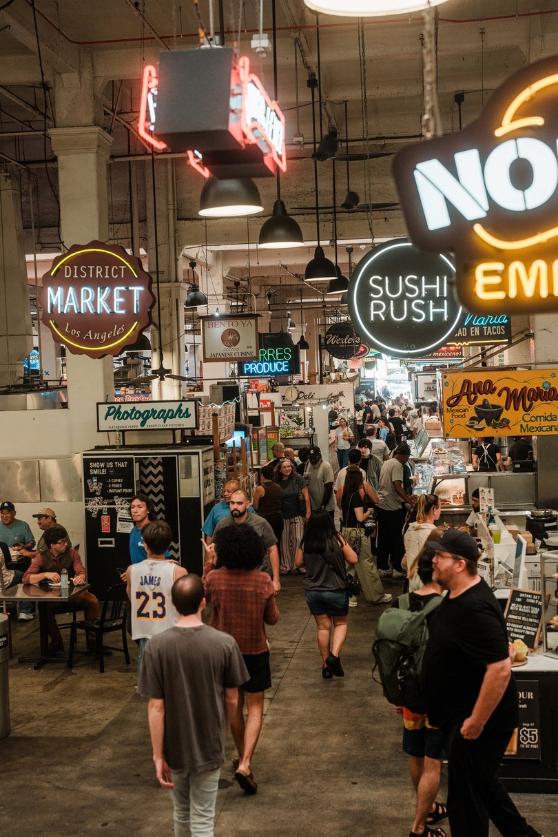 Grand Central Market, a century-old food hall and marketplace in downtown Los Angeles.