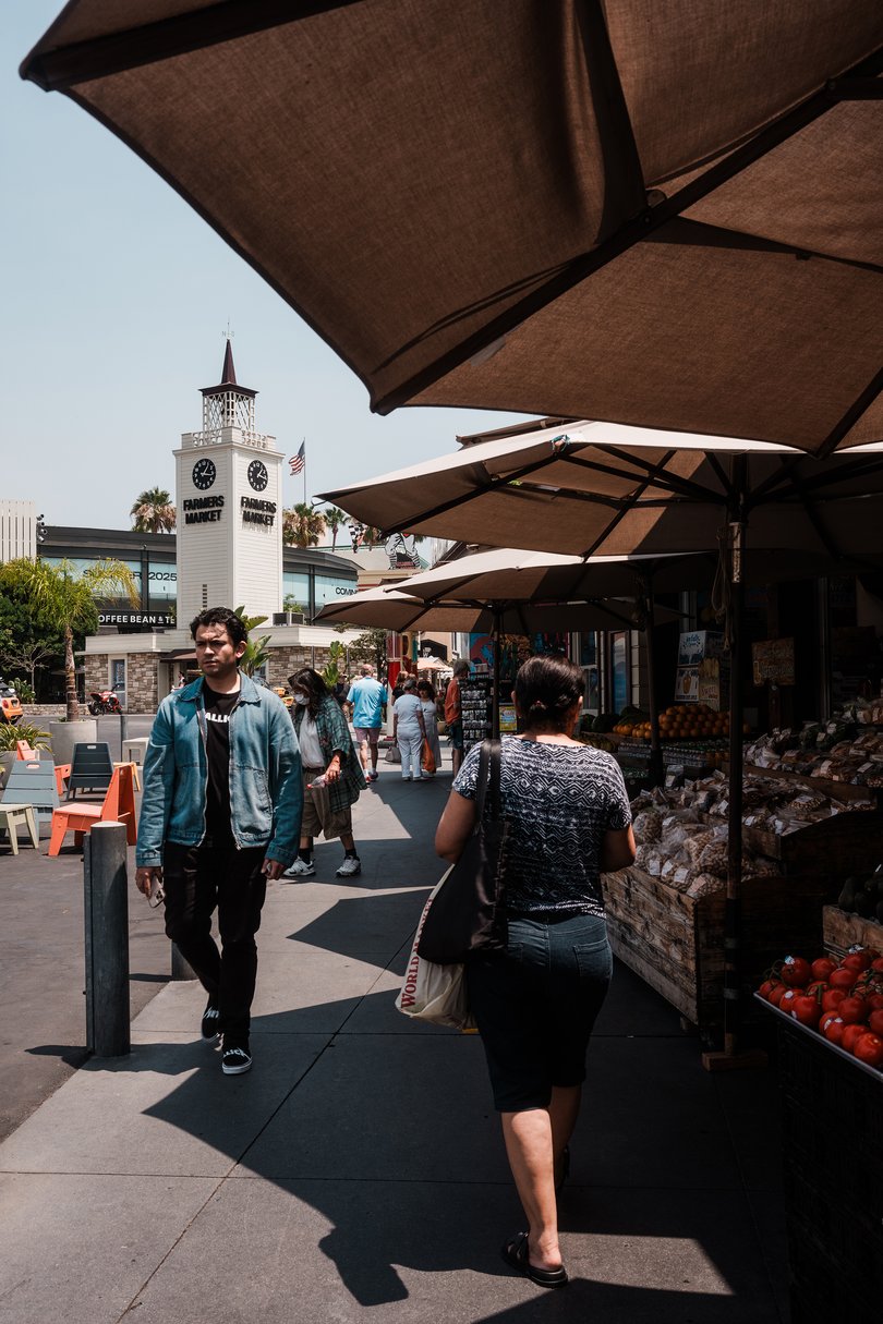 People shop at the Farmers Market at The Grove LA in Los Angeles.