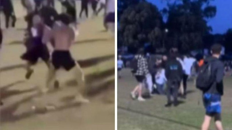 The fight broke out shortly after 6pm on Tuesday.
