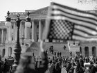 Protesters outside the US Capitol in Washington, March 4, 2025.