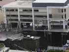 A hospital was partially closed after a road collapsed in Bangkok. (AP PHOTO)