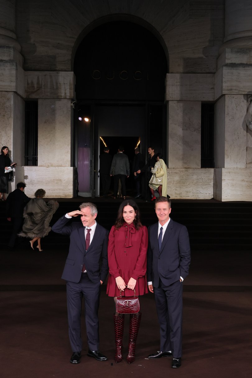 Spike Jonze, Halina Reijn and Edward Norton attend the Gucci Spring Summer 2026 red carpet during the Milan Fashion Week.