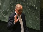 Prime Minister Anthony Albanese capped off his trip by announcing Australia's Security Council bid. (Lukas Coch/AAP PHOTOS)