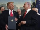 Donald Trump and Benjamin Netanyahu.  (AP PHOTO)