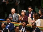 Australian Prime Minister Anthony Albanese and Australian Foreign Minister Penny Wong at the 80th session of the United Nations General Assembly in New York.