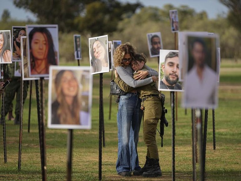 A memorial for Israelis killed by Hamas on October 7, 2023. 