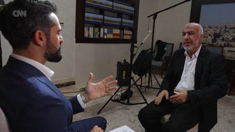 Ghazi Hamad of Hamas during his interview on CNN.