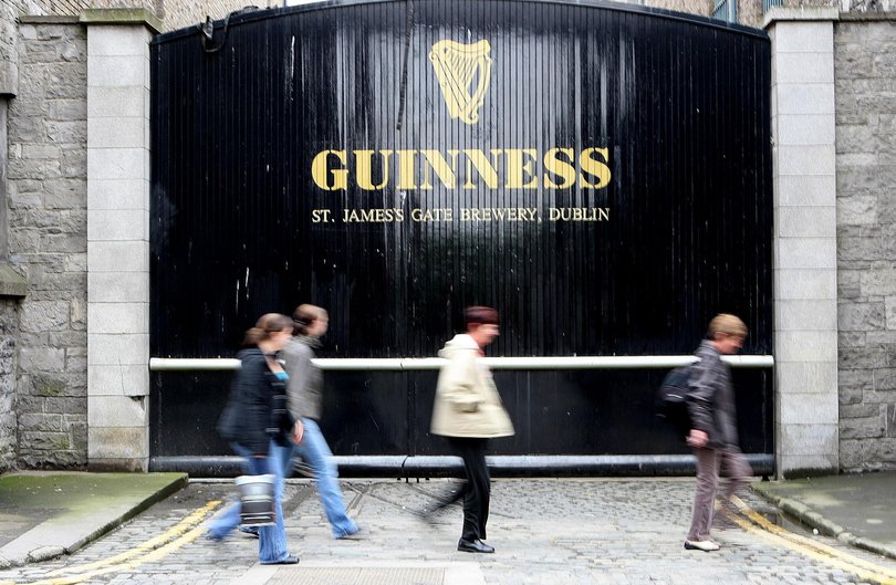 The Guinness storehouse gates in the St James's Gate in Dublin.