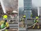 Over 80 firefights are battling a massive blaze at a Sydney paper facility.