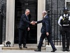 UK Prime Minister Keir Starmer has welcomed Prime Minister Anthony Albanese to Downing Street. (Lukas Coch/AAP PHOTOS)